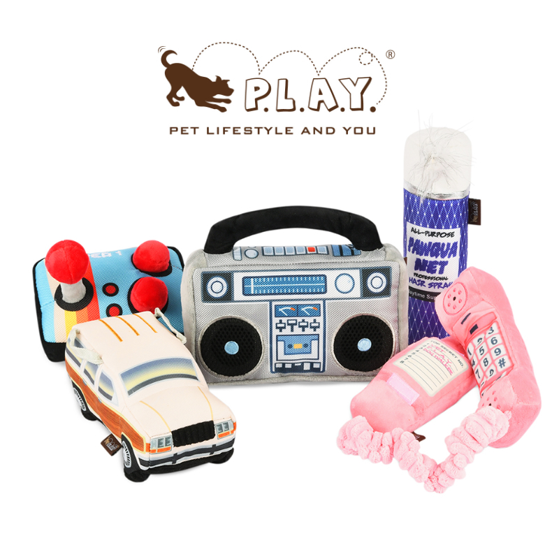 复古系列 PLAY美国新款毛绒发声互动巡回狗玩具电话录音机Petisan 宠物/宠物食品及用品 发声玩具 原图主图