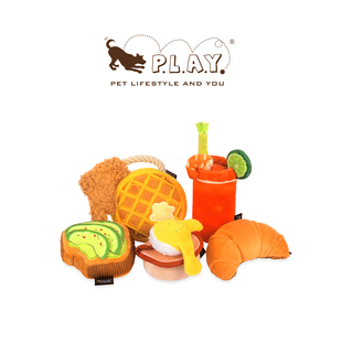 宠物发声互动毛绒玩具迷你早午餐系列 PLAY美国Brunch可颂Petisan