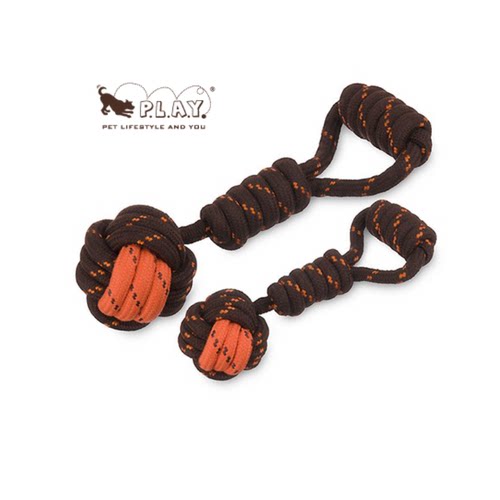 宠物狗拔河玩具 PLAY 美国 绳结球大型犬发泄磨牙拔河 - 封面