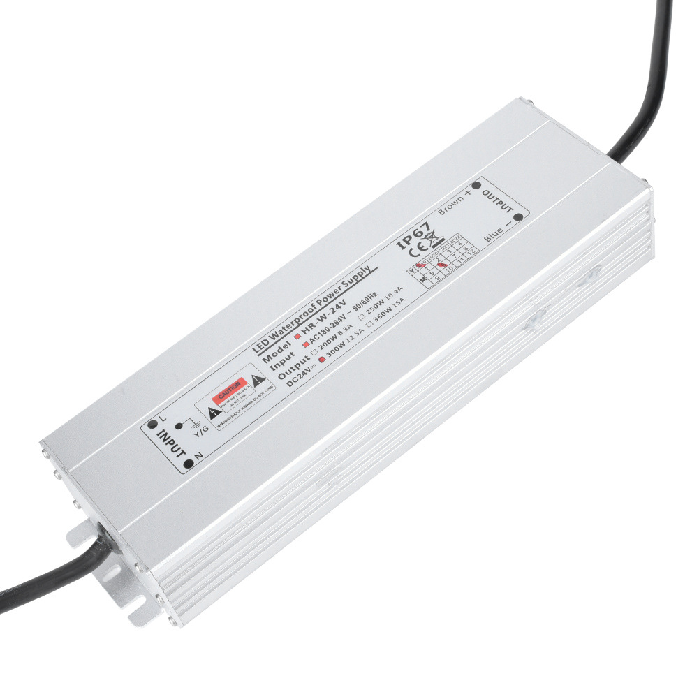 现货供应12v300w防水电源灯箱灯带灯条户外亮化led防水电源ce华荣