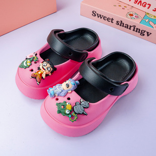 卡通哪吒结界兽男女童洞洞鞋 亲子外穿时尚 拖鞋 防滑增高包头鞋