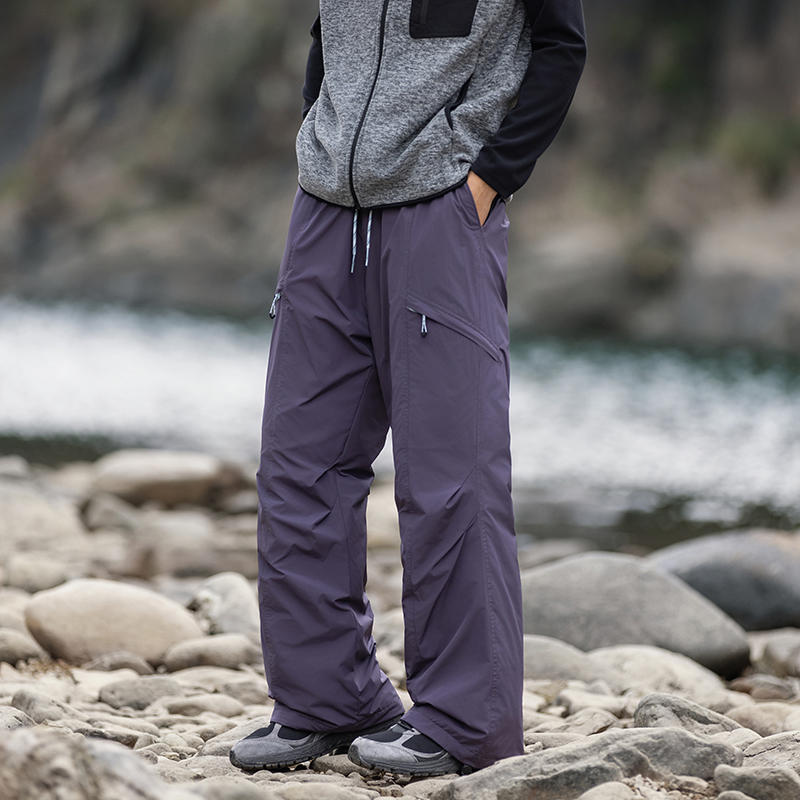 男女款工装羽绒裤2025新款冬季加绒加厚直筒宽松滑雪冲锋裤潮