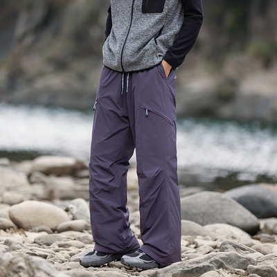 男女款工装羽绒裤2025新款冬季加绒加厚直筒宽松滑雪冲锋裤潮