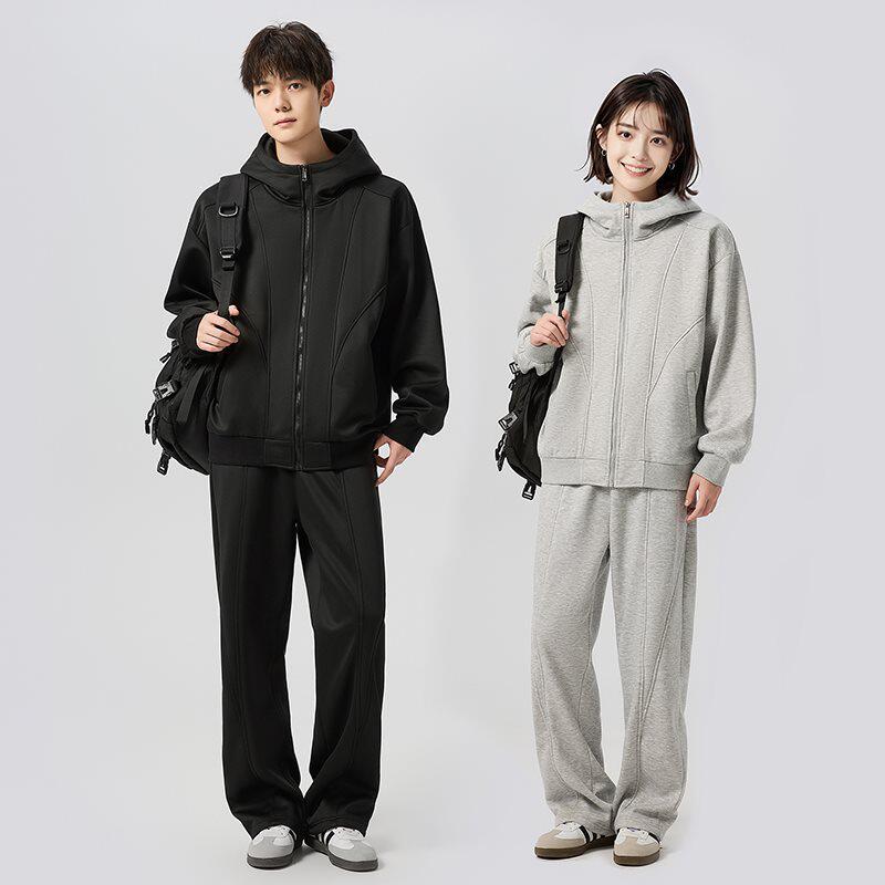 春秋季情侣休闲运动套装连帽男女同款潮牌卫衣卫裤