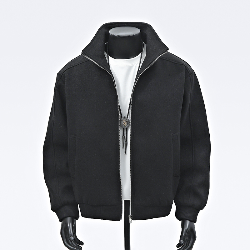 可二开内里可拆卸显瘦肩宽拉链飞行夹克短款休闲外套男女士纯色外