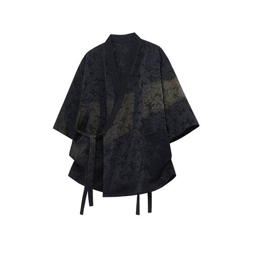 国风提花开衫道袍七分袖汉服大码中式禅服冰丝和服外套DP1101/P58