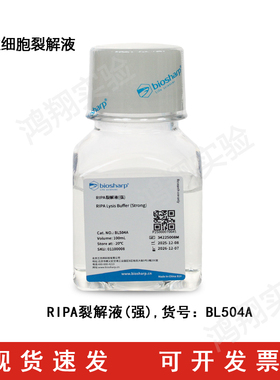 白鲨Biosharp BL504A RIPA裂解液(强),细胞裂解液,细胞组织裂解液