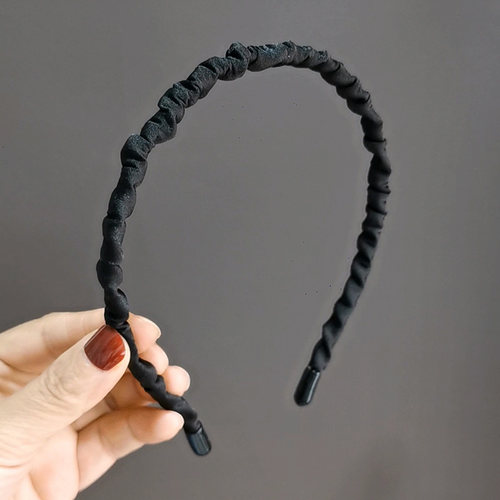 法式复古高级感褶皱细缎面发箍