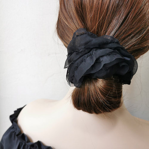 韩系简约百搭轻薄雪纺仙气发圈