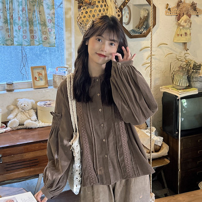 森系灯笼袖娃娃衫内搭叠穿上衣