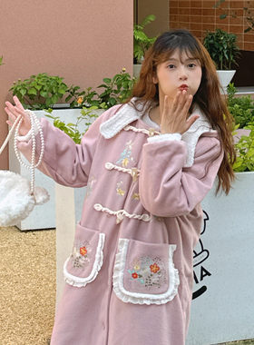 冬季加厚灯笼袖呢子大衣