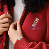 复古外套帽衫 Battles 电子产品刺绣洗水做旧短宽拉链卫衣美式 休闲