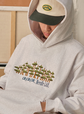 Battles 很嗨OK盆栽重磅毛巾刺绣连帽卫衣美式宽松休闲帽衫