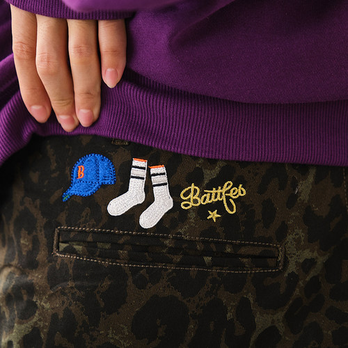 Battles长裤工装裤刺绣多口袋