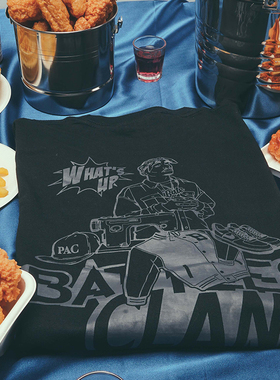 Battles说唱人物彩蛋长恤T恤美式宽松休闲