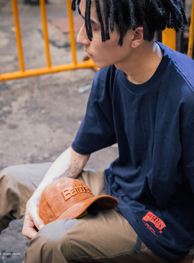 Battles夏季经典美式纯色简约宽松纯棉短袖T恤打底衫