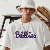 T恤宽松休闲 贴布刺绣logo重磅纯棉310g短袖 Battles 夏季