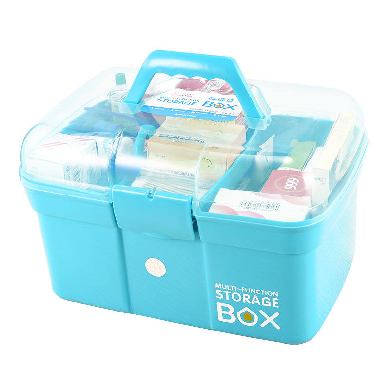 baby药箱家庭装家用医药箱大容量透明塑料收纳盒大号多层小型箱子