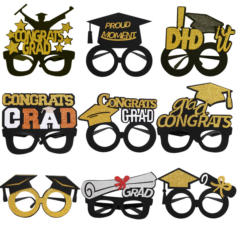 2025年毕业季眼镜框装饰幼儿园小学高中毕业典礼拍照道具眼镜礼品