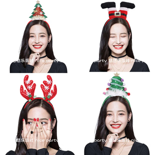 Ins韩国可爱圣诞树尖尖帽网红成人儿童宝宝christmas装饰发箍头饰