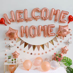 欢迎回家返校装饰留学出差抗疫医生护士家庭公司聚会welcome home