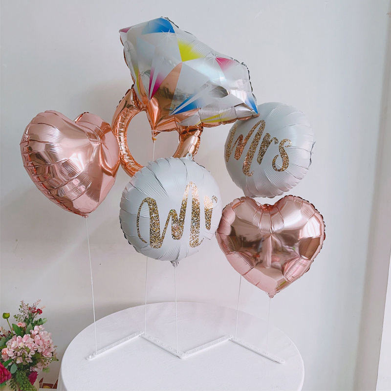 心形18寸mrmrs钻戒气球结婚订婚