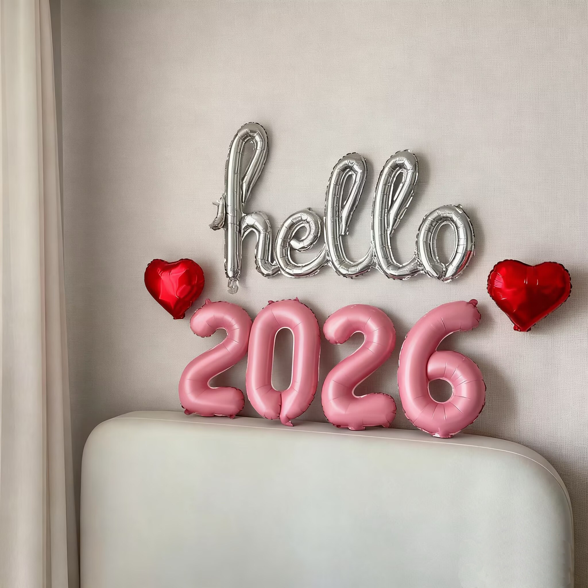 hello2026新年元旦跨年气球布置