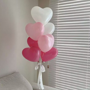 12寸进口爱心乳胶气球儿童生日派对求婚表白纪念日装 饰扮氛围布置