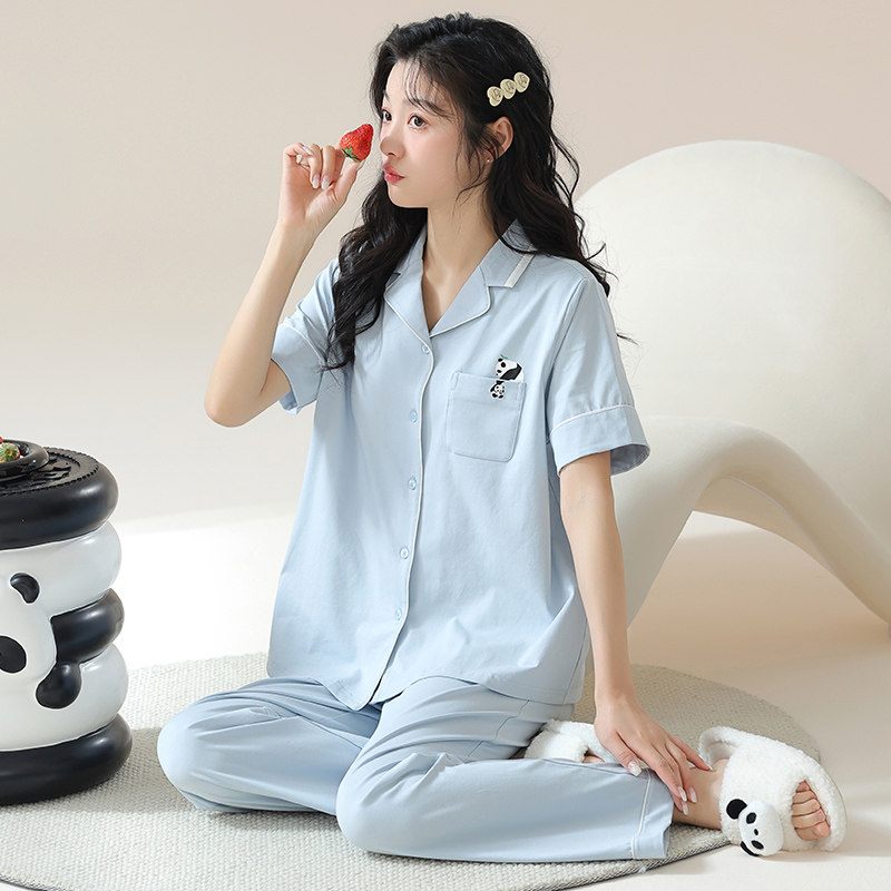 2026年新款睡衣女款莫代尔凉感简约短袖长裤夏季大码家居服可外穿