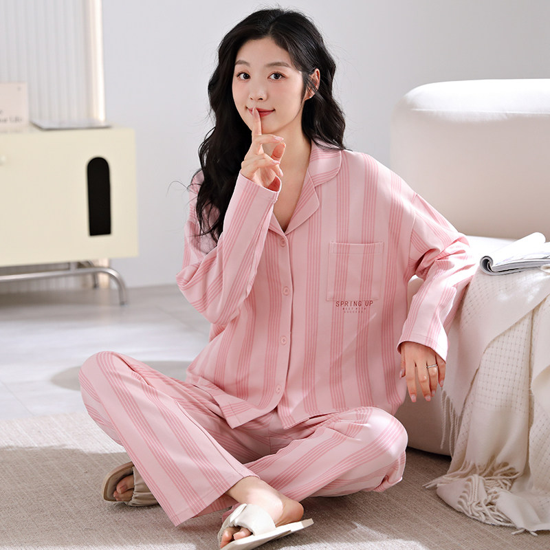 2026新款春秋睡衣女款长袖纯棉布料100全棉可外穿家居服套装秋冬