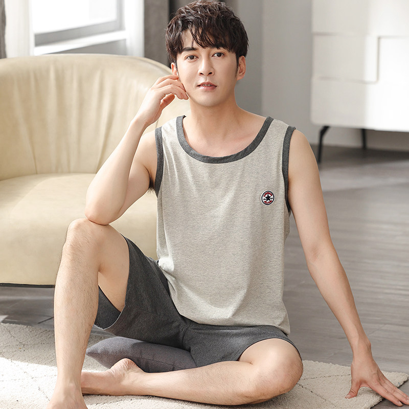 男士睡衣莫代尔背心新款无袖短裤男款夏季透气柔软家居服套装薄款