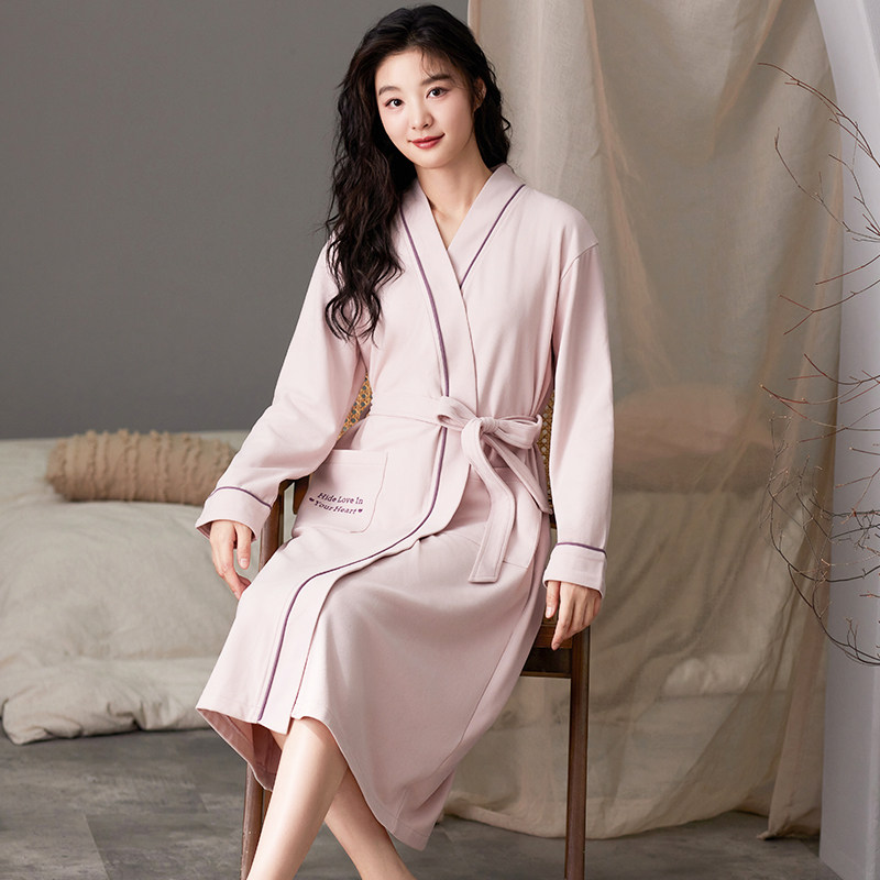 睡袍女款冬季加厚加绒德绒保暖长袖秋冬季女士浴袍长款家居服晨袍