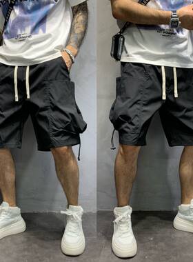 夏季工装大兜短裤多巴胺男裤