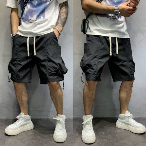 夏季工装大兜短裤多巴胺男裤