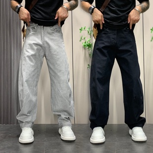 高街牛仔裤 痞帅直筒裤 时尚 2025年秋季 显瘦拖地裤 美式 百搭长裤 新款