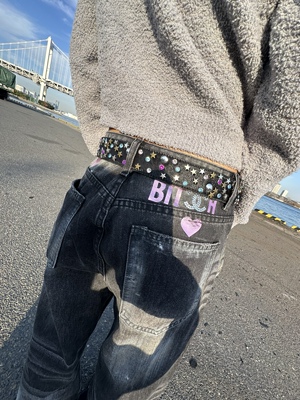 Srrybabe 美式复古水洗做旧牛仔裤女宽松直筒阔腿拖地长裤子