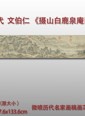 文伯仁摄山白鹿泉庵图微喷打印