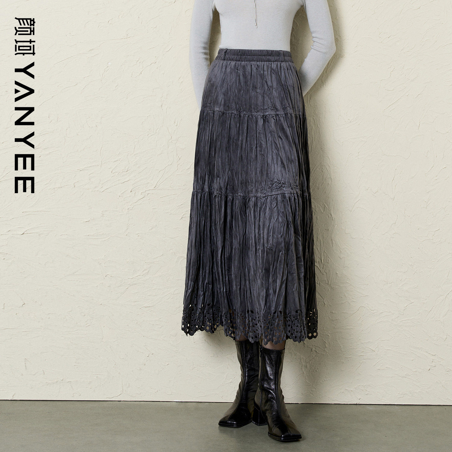 颜域咖色百褶半身裙女2025冬季新款高级感气质过膝百搭A字长裙子,女装/女士精品,半身裙,淘宝优惠券,粉丝福利购,淘宝优惠卷