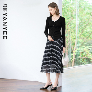颜域针织衫半身裙搭配一整套女2025早春新款套装春季时尚两件套