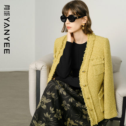 颜域毛呢外套连衣裙套装女2024新款冬装一整套穿搭优雅气质两件套