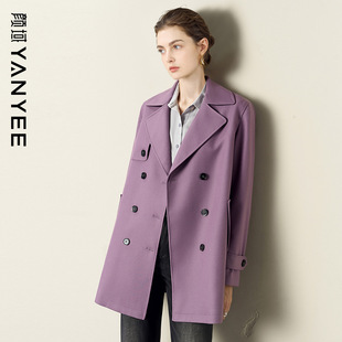 新款 风衣女2025秋装 系带收腰英伦复古通勤气质外套 领短款 颜域西装