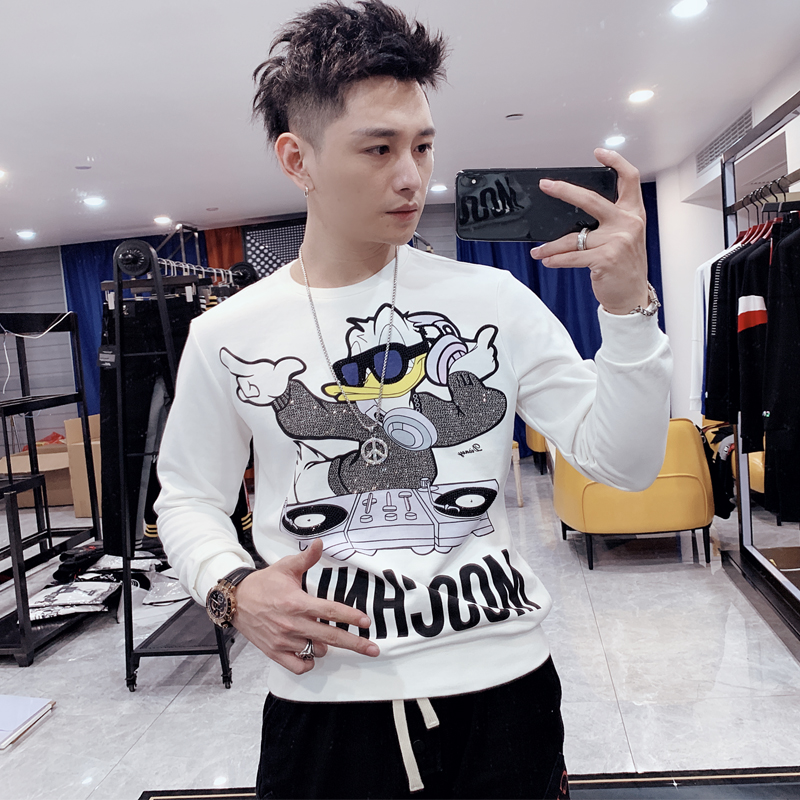 vetiver Sweater Male Lasting Self cultivation Cartoon Hot stamping student Trend man Sweater Spring and autumn payment white T-shirtin the Men's clothing, Sweater  category - from Buy2taobao.com to provide professional Taobao agent buy service