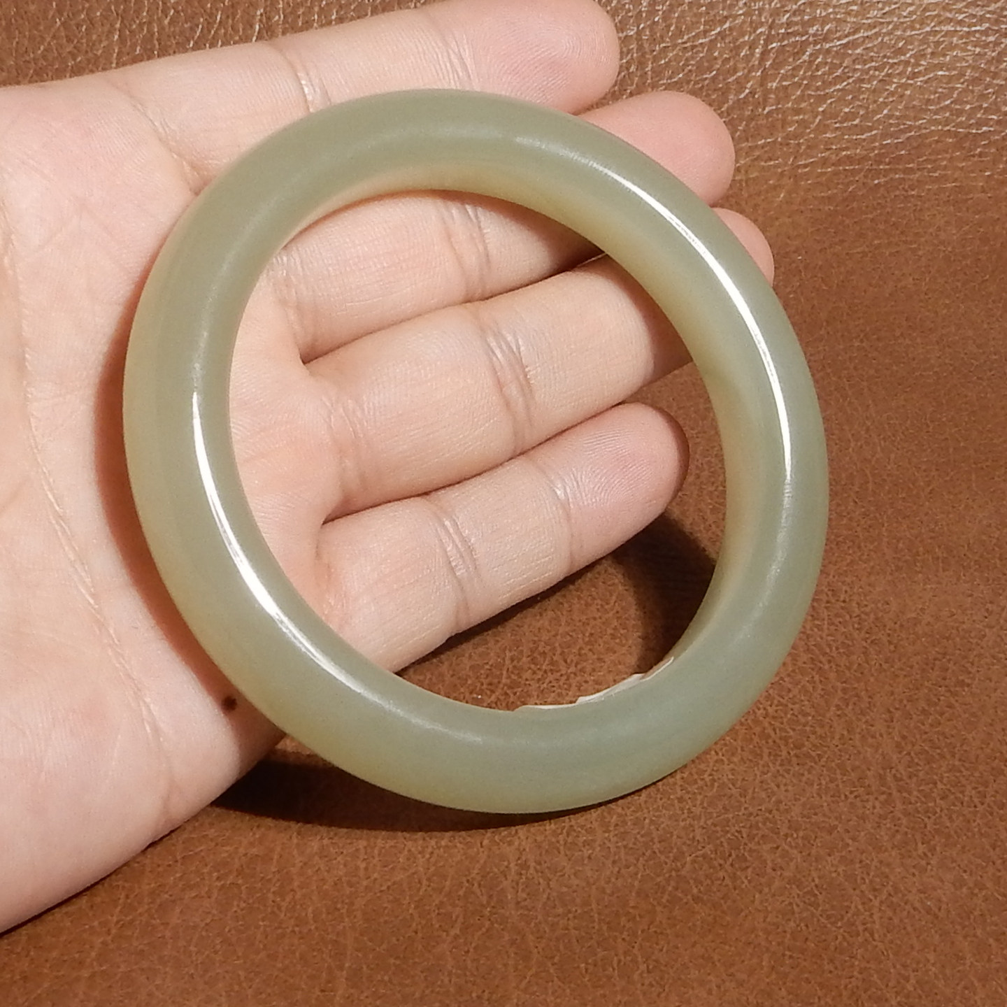 玉禧珠宝天然和田玉青海老料晴水色温润细腻内径59MM手镯送礼Q