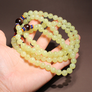 亏麻了方言品牌新疆若羌手串标本无结构鸡油黄口料8mm黄玉手串A6