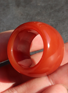 爆火方言和田玉精品巨漏68元特色南红玛瑙男款扳指戒指回馈玉友A8