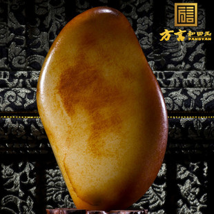 方言一手和田玉原创品牌新疆玉龙河珍稀名品玉金包银原石大摆件F