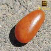 方言企业和田玉精品籽料戒指 原石珍稀名品基调黄金黄色玩料F