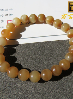 嗨翻天方言精品和田玉新疆细腻油润且末料聚宝盆糖白玉手链手串w1