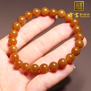 市场价2万元1880元大放漏金山矿颗颗无结构黄金糖玉8mm轻奢手串A6