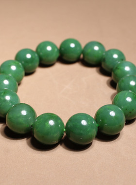碧玉菠菜绿卡14mm手串手链